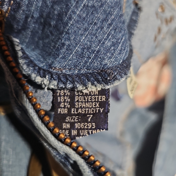 Angels Y2K Low Rise Flare Jeans w Built-In Belt Size 7 - Picture 4 of 6